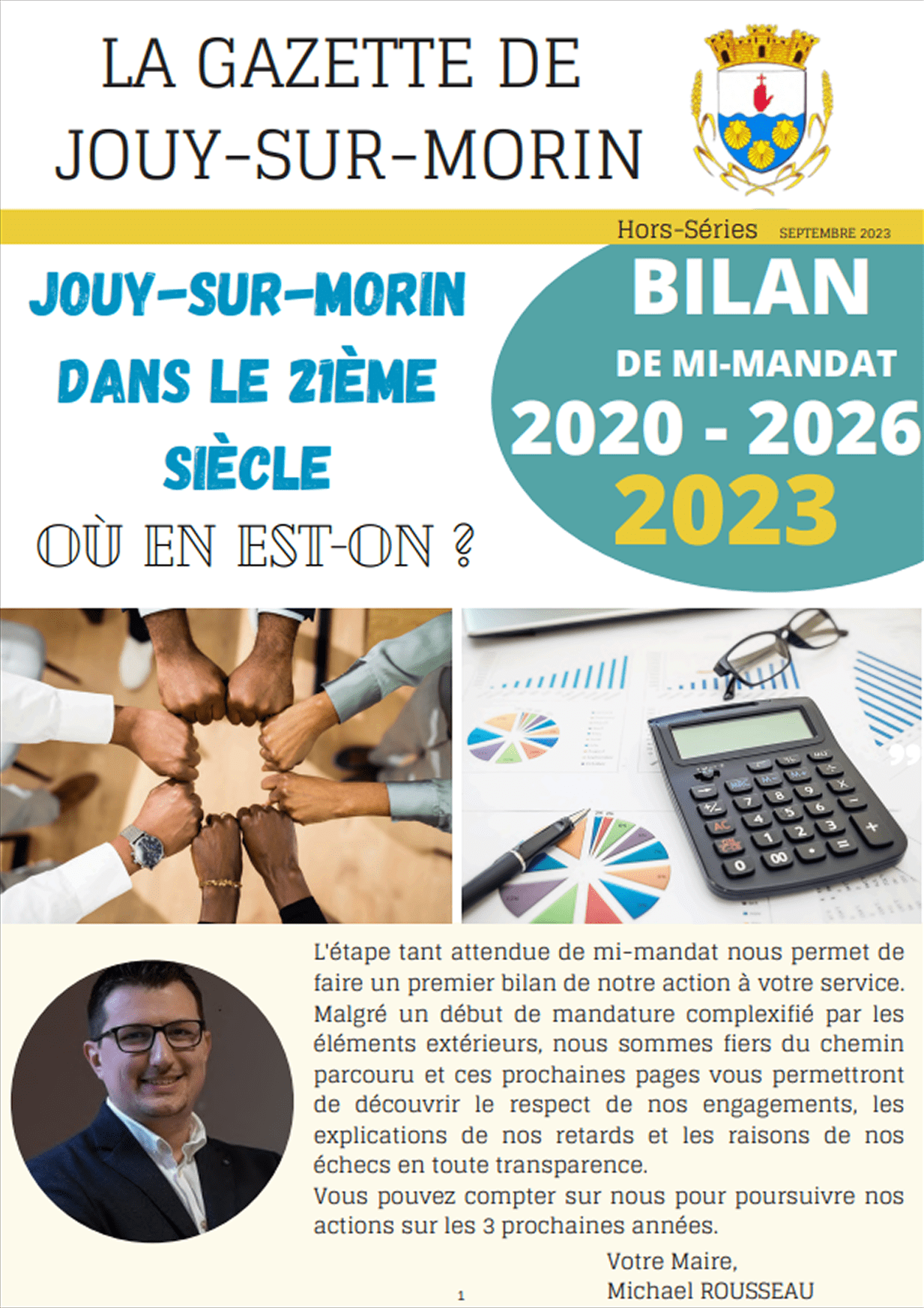 Première de couverture de la gazette hors série de Jouy-sur-Morin datant de septembre 2023